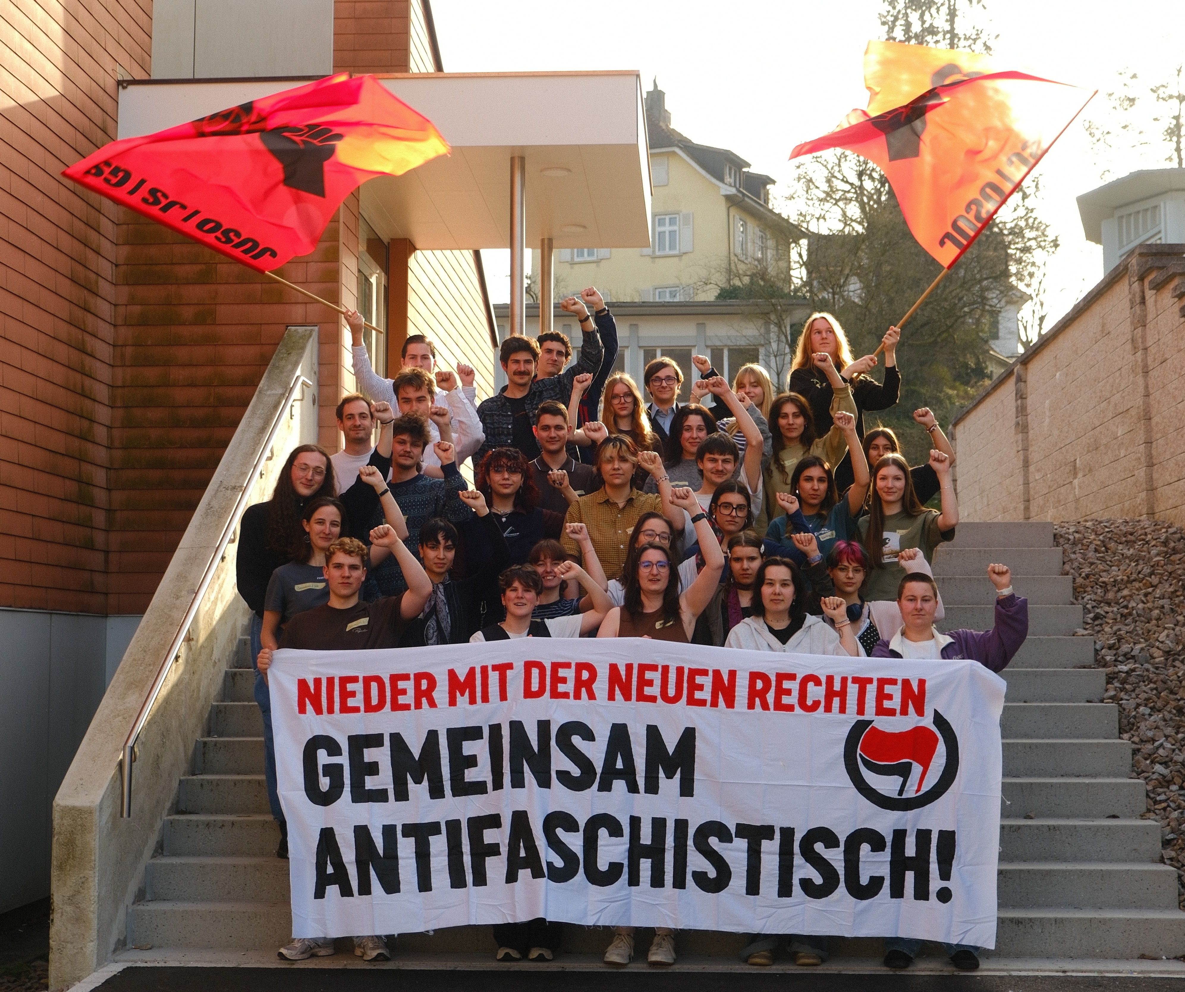 Antifaschistische Transpi-Aktion